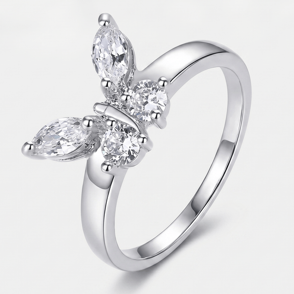 Bague Papillon Diamant Éclat - (AJUSTABLE)