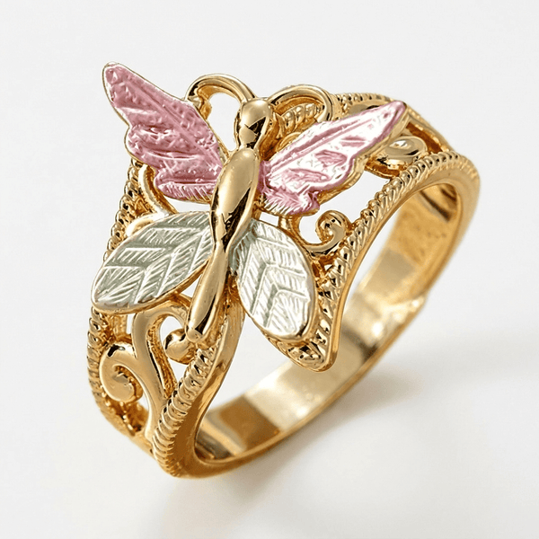 Bague Papillon aux Ailes Fleuries