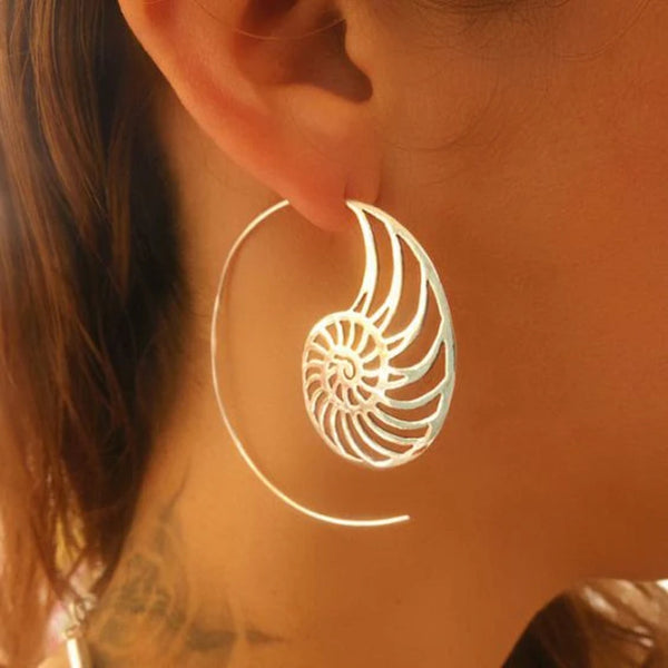 Boucles d'oreilles spirales dorées vintage