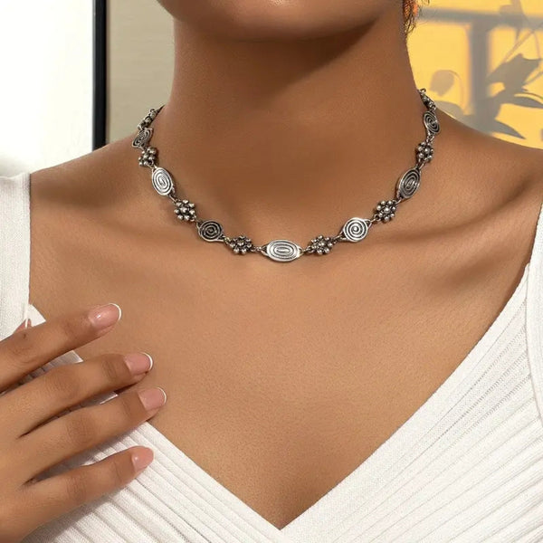 Collier exotique vintage en argent