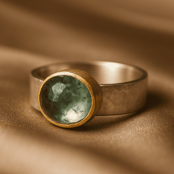 Vintage Green Round-Stone Ring
