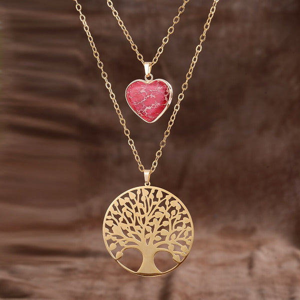Cœur & Arbre de vie Collier