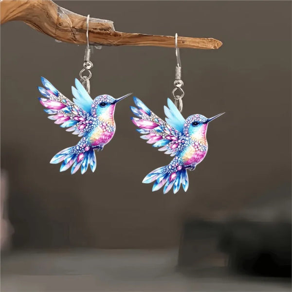 Boucles d'oreilles pendantes Colibri
