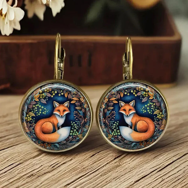 Boucles d'oreilles Dôme en Verre Animal Fantaisiste