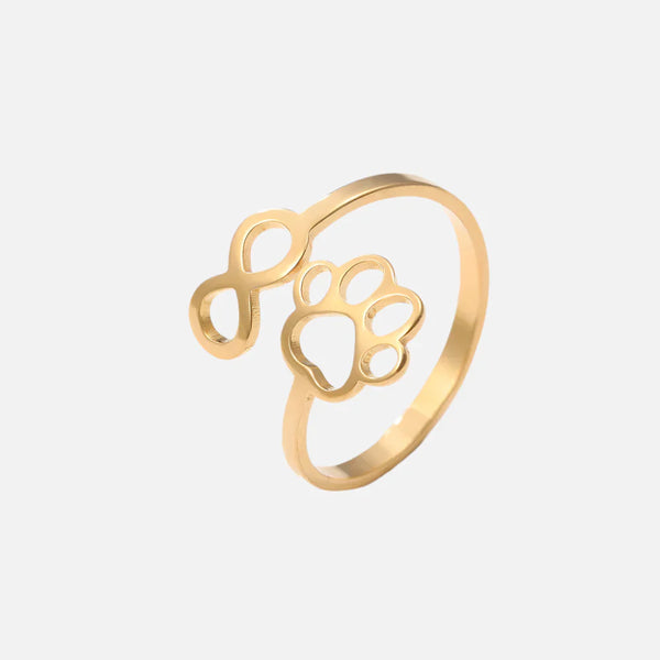 Bague Patte Infinie Ajustable – Acier Inoxydable
