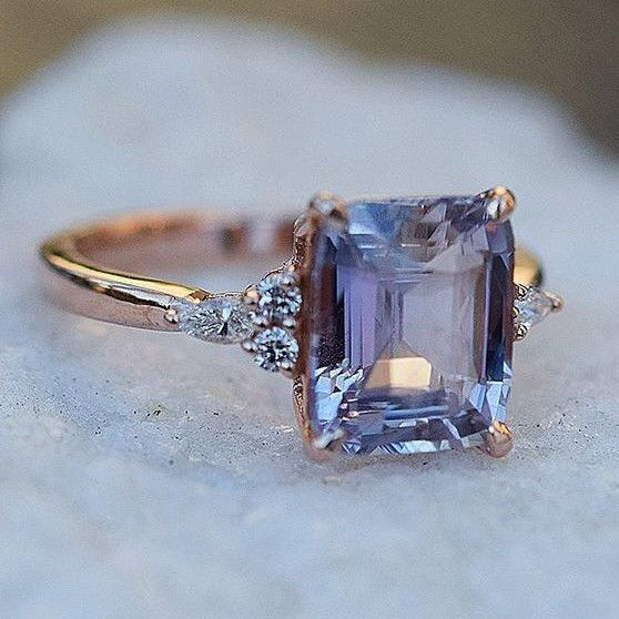 Bague Vintage en Cristal Bleu Violet