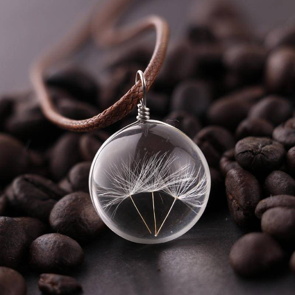 Collier Pissenlit Cristal Vintage