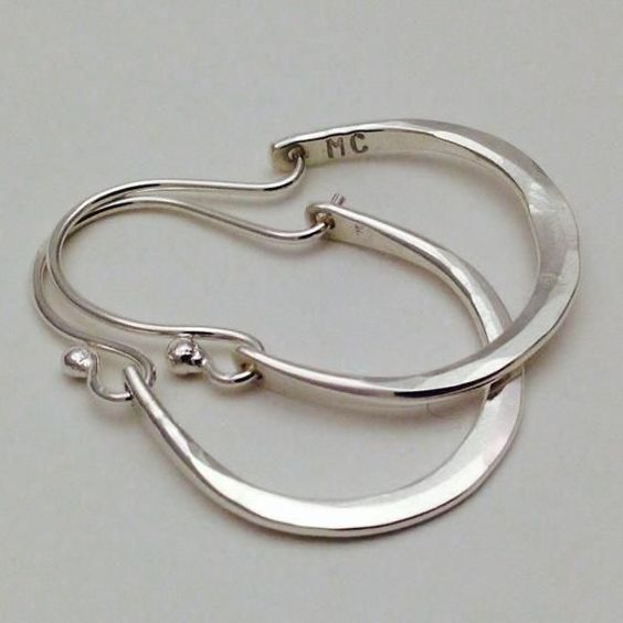 Boucles d'oreilles créoles vintage en argent