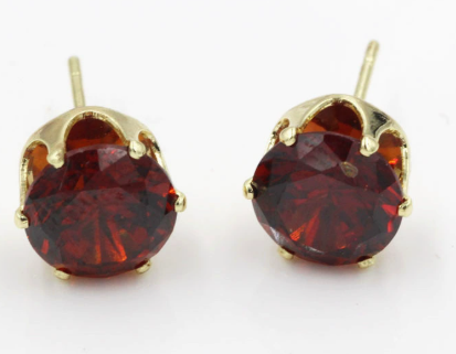 Boucles d'oreilles rondes en rubis
