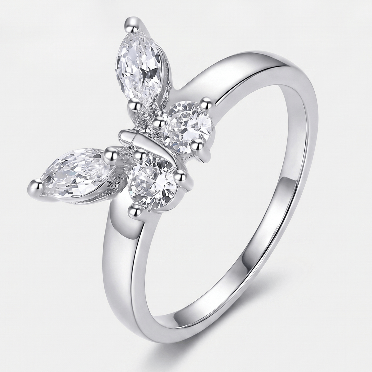 Bague Papillon Diamant Éclat - (AJUSTABLE)