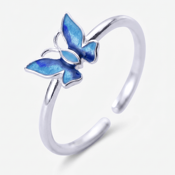 Bague Papillon Ailes Saphir - (AJUSTABLE)