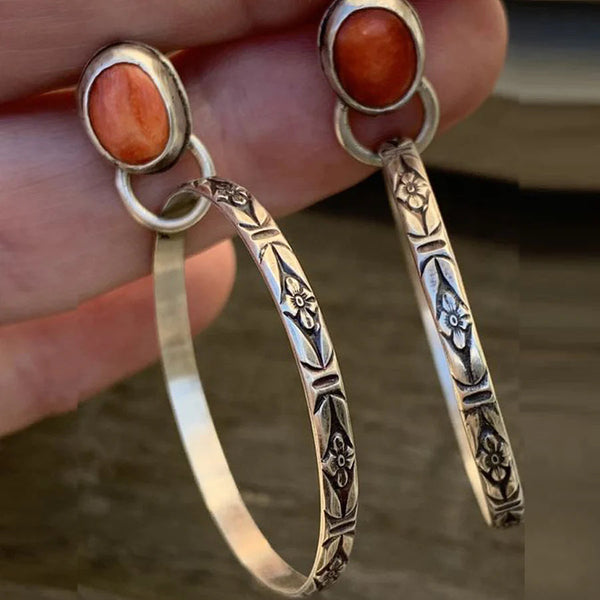 Boucles d'oreilles Vintage Onyx Boho Chic