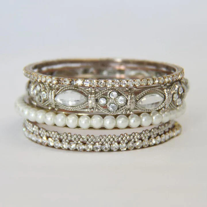 Ensemble de bagues élégantes avec perles vintage