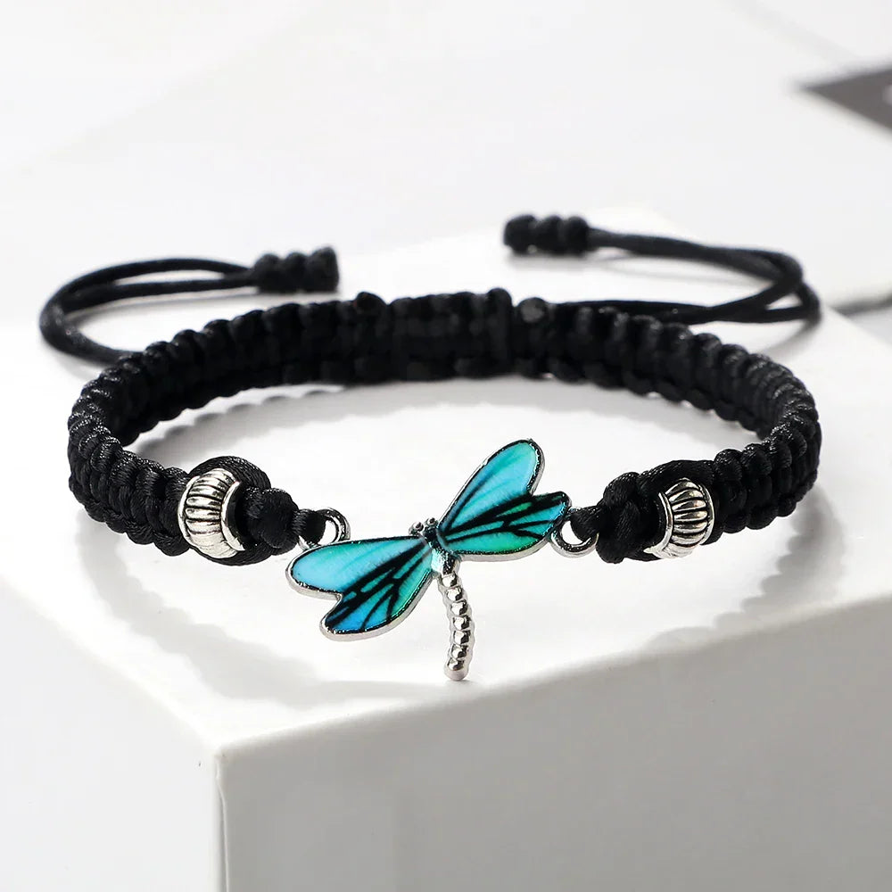 Bracelet tissé main Rêves de libellules