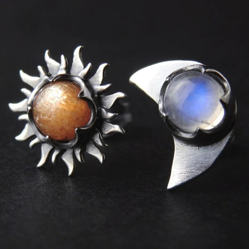 Boucles d'oreilles Soleil Lune