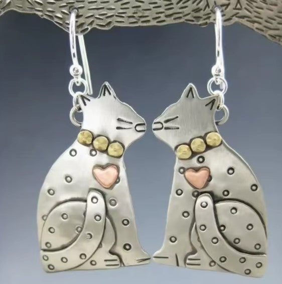 Boucles d'oreilles en forme de chat enchanteur