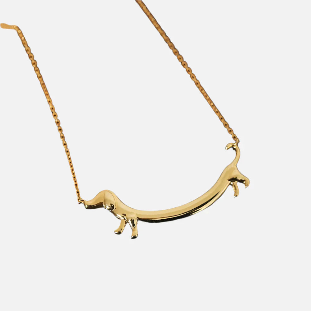 Collier teckel doré