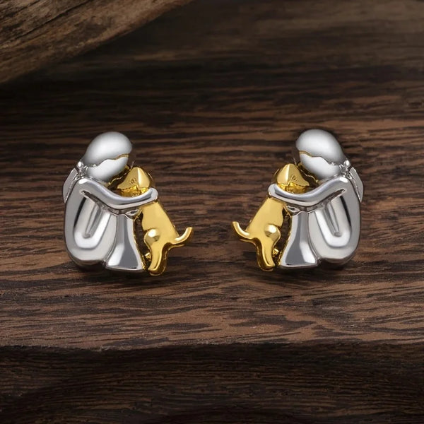 Boucles d'oreilles créoles bicolores argent et or
