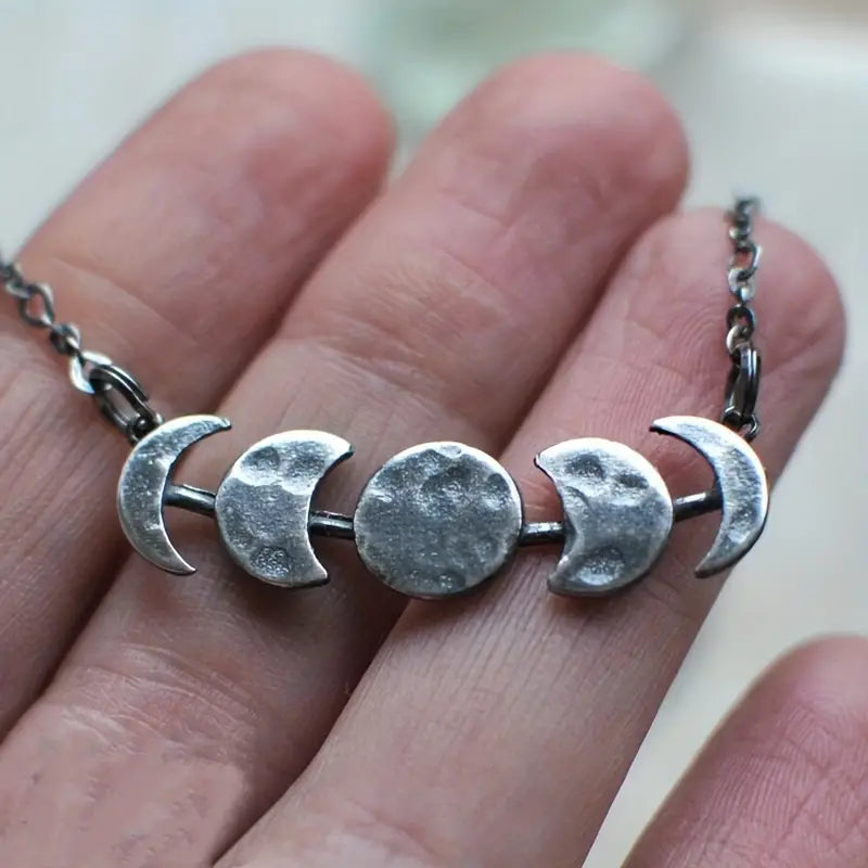 Collier Cycle Lunaire Vintage en Argent