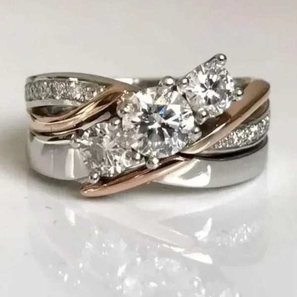 Bague en Zirconia Vintage Or & Argent