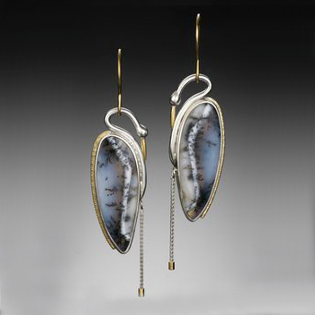 Boucles d'oreilles anciennes en argent Darkie