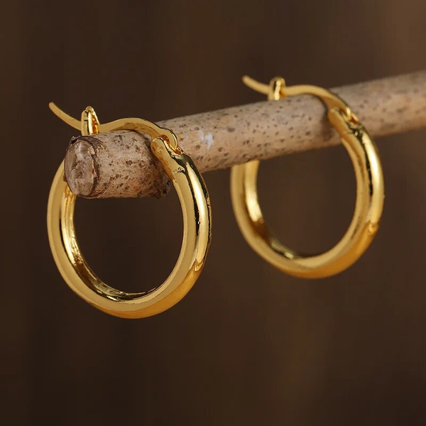 Boucles d'oreilles créoles vintage en or et argent