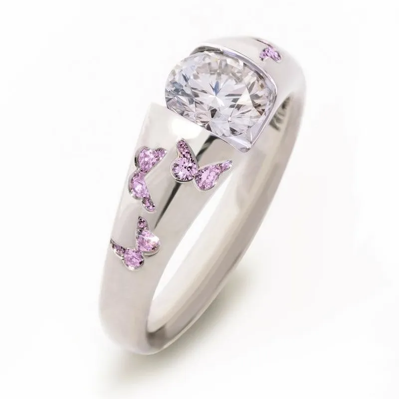 Bague Papillon Vintage Violet Oxyde de Zirconium