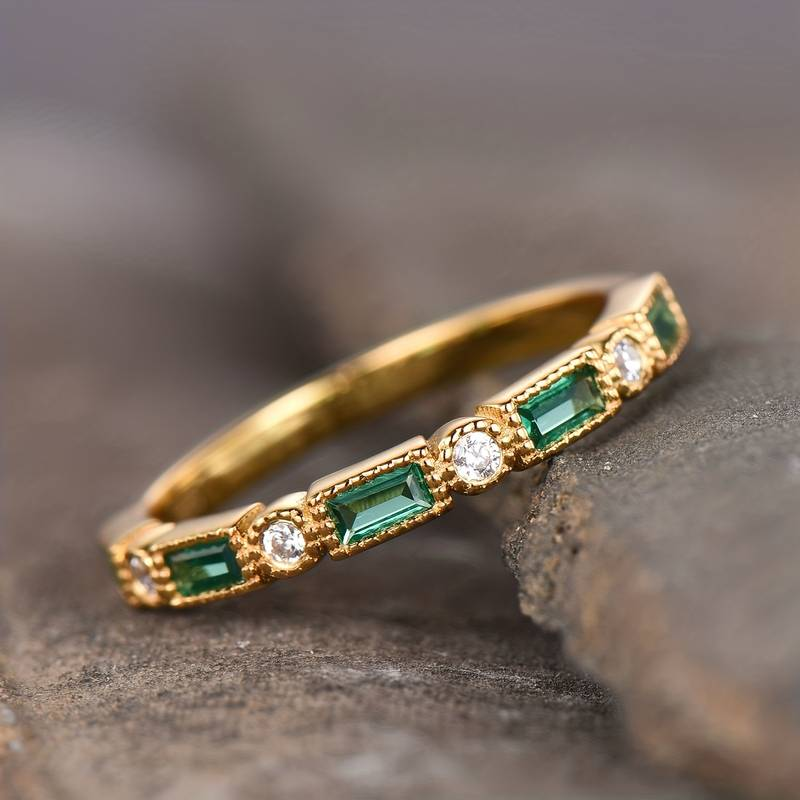 Alex - Bague en Or avec Zirconium Vert Incrusté