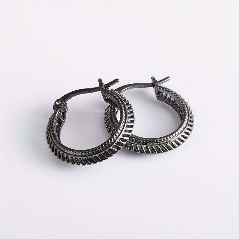 Boucles d'oreilles vintage en argent foncé