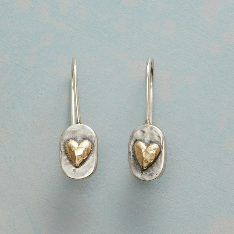 Boucles d'oreilles cœur vintage incrustées d'or