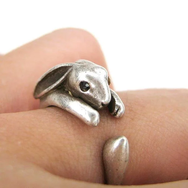 Boucles d'oreilles Lapin Vintage en Argent