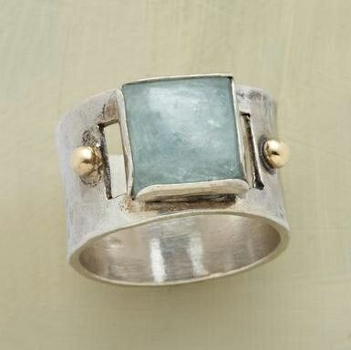 Bague en Pierre de Lune Verte Vintage
