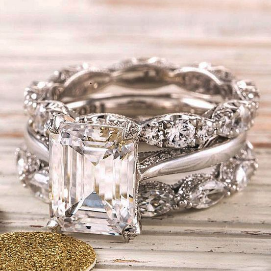 Bague Superposée en Argent Vintage