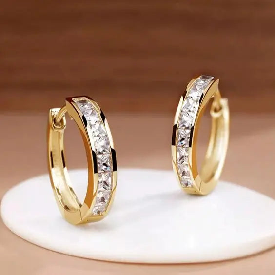 Boucles d'oreilles chic or et cristal