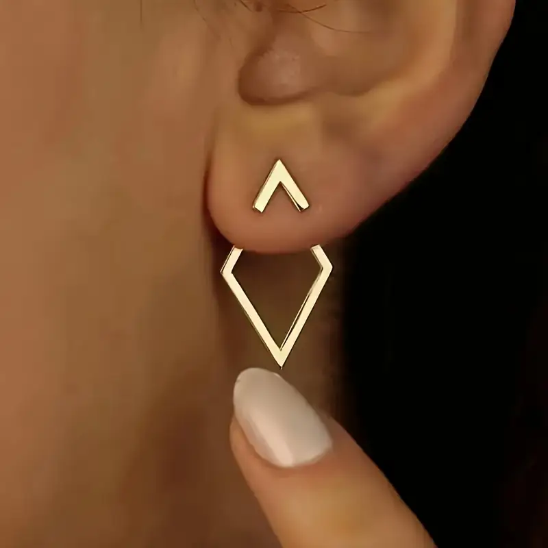 Boucles d'oreilles vintage géométriques dorées