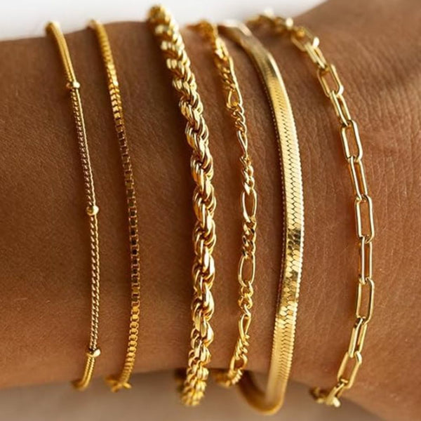 Ensemble de Bracelets en Or Classique Isabella