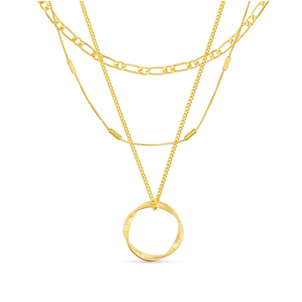 Collier en Or Classique à Trois Rangées